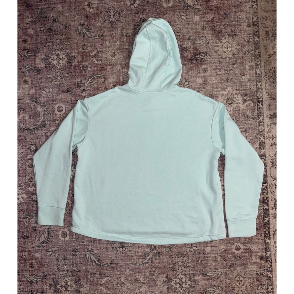 Adidas Womens Plus Size 2X Halo Mint Dot Print Logo Pullover Hoodie Sweatshirt - Picture 7 of 7